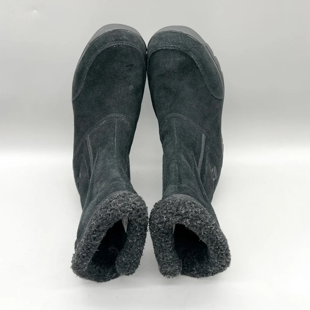Sorel Womens 9 Waterfall Winter Boots Black Suede Waterproof Gorpcore Snow